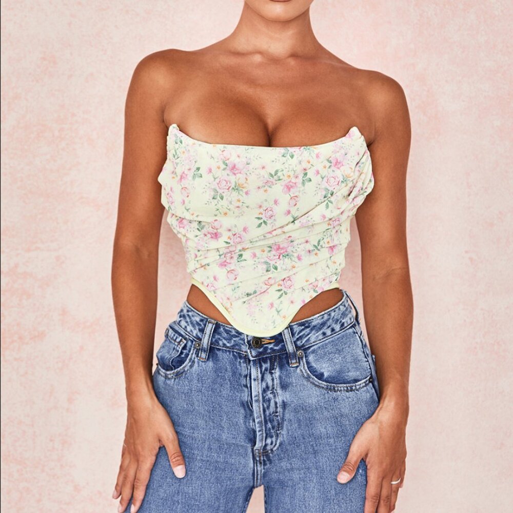 SOLD OUT House of CB Vivienne Lemon Floral Corset - WORN ONCE!
